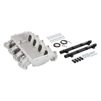 Holley® - Lo-Ram Satin EFI Intake Manifold Base with Port Injection Fuel Rails