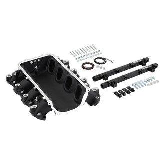 Holley® - Ultra Lo-Ram Black EFI Intake Manifold Base with Port Injection Fuel Rails