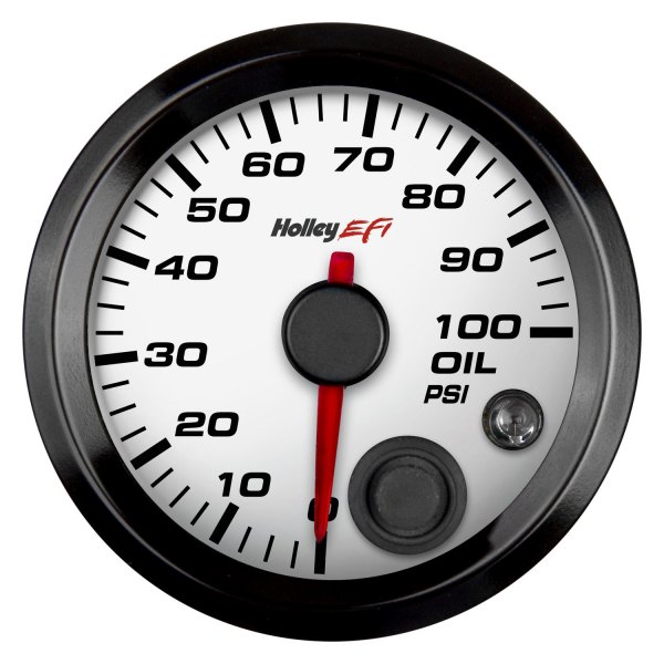 Holley® - EFI Series 2-1/16" CAN Oil Pressure Gauge, White, 0-100 PSI