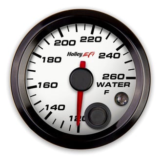 Holley® - EFI Series 2-1/16" CAN Coolant Temperature Gauge, White, 120-260 F