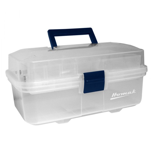 Homak® - Transparent Plastic Portable Tool Box with Tool Tray (13" W x 8" D x 6" H)