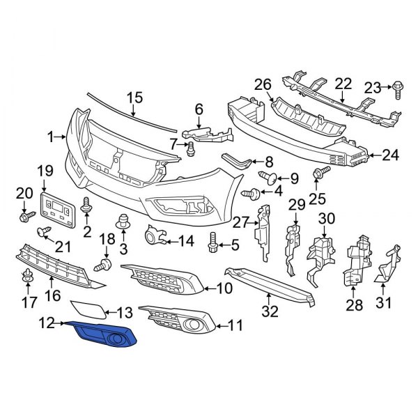 Bumper Cover Spacer Panel