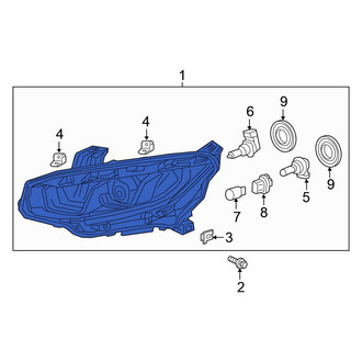 Honda OE - Front Right Headlight Assembly
