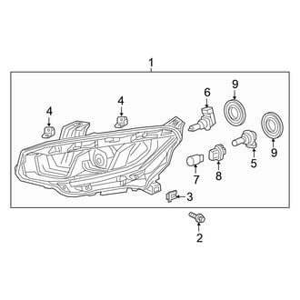 Honda OE - Front Lamps - Headlamp Components (Halogen), (Coupe / Sedan 1.5L / 2.0L)