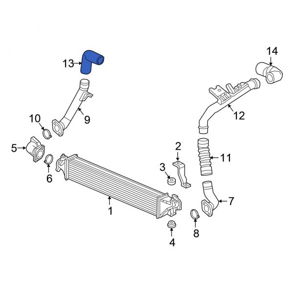 Honda OE 172825AAA01 Intercooler Hose