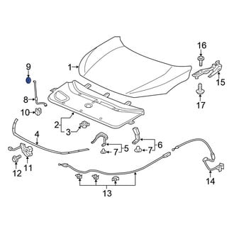 Honda OE - Hood Prop Rod Grommet