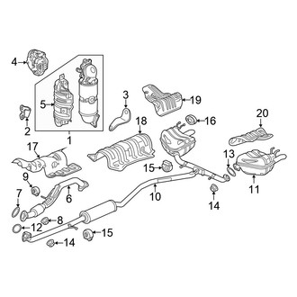 Honda OE - Exhaust System - Exhaust Components (EX-L / EX-T / Touring)