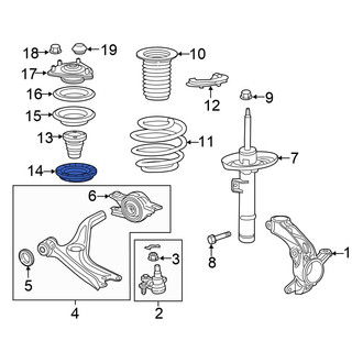 Honda OE - Front Left Upper Coil Spring Insulator