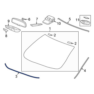 Honda OE - Front Lower Windshield Molding