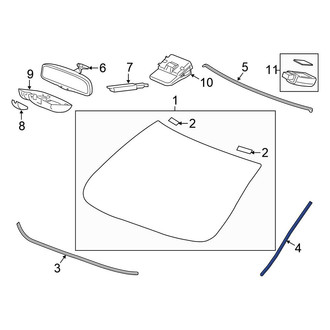 Honda OE - Front Center Windshield Molding