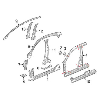 Honda OE - Pillars, Rocker & Floor - Aperture Panel (EX / EX-L / EX-T / LX / Touring Sedan)