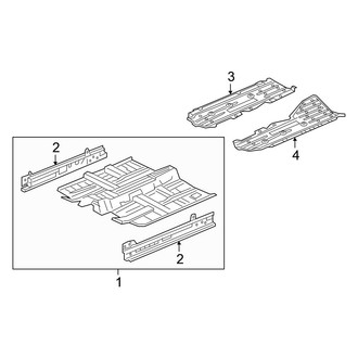 Honda OE - Pillars, Rocker & Floor - Floor & Rails (LX / LX-P Coupe)