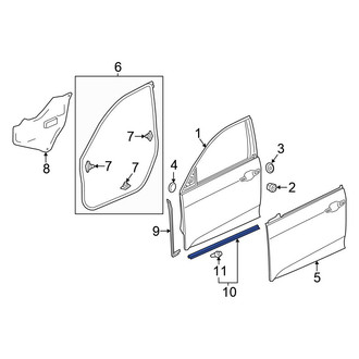 Honda OE - Front Right Lower Door Shell Seal