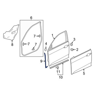 Honda OE - Front Right Upper Door Shell Seal
