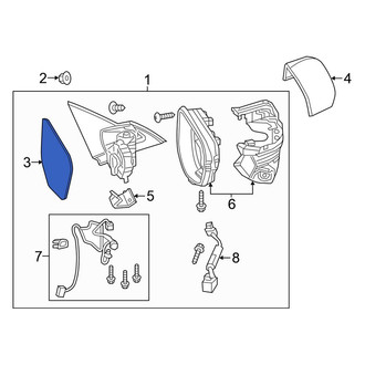 Honda OE - Front Right Door Mirror Glass