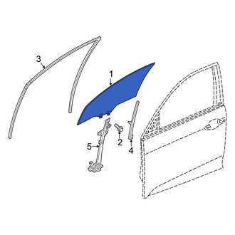 Honda OE - Front Left Door Glass