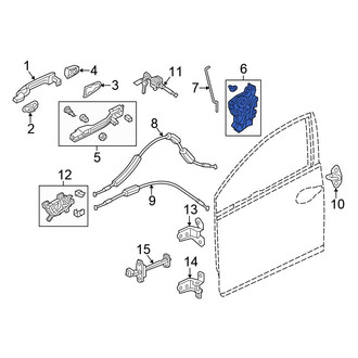 Honda OE - Front Left Door Latch Assembly