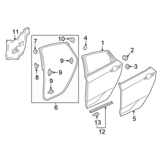 Honda OE - Rear Door - Door & Components (EX / EX-L / EX-T / LX / Touring Sedan)