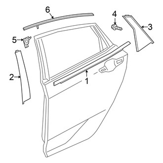 Honda OE - Rear Door - Exterior Trim (EX / EX-L / EX-T / LX / Touring Sedan)
