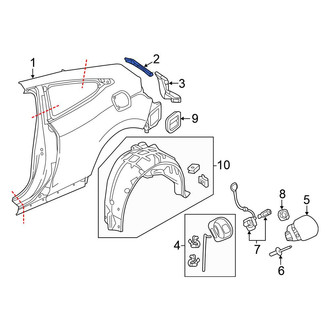 Honda OE - Rear Left Quarter Panel Gutter