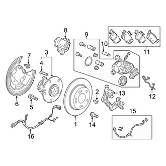 Honda OE - Rear Suspension - Brake Components