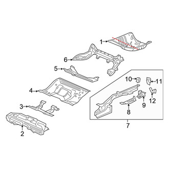 Honda OE - Rear Body & Floor - Floor & Rails (EX / LX Sedan)