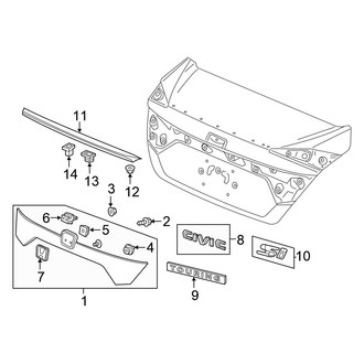 Honda OE - Trunk Lid - Exterior Trim (EX / EX-L / EX-T / LX / Touring Sedan)