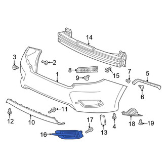 Honda OE - Rear Right Bumper Cover Spacer Panel
