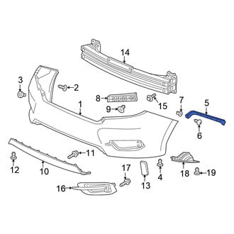 Honda OE - Rear Left Bumper Cover Support Rail