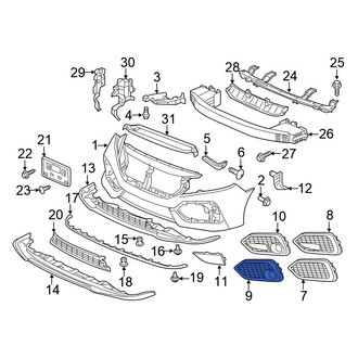 Honda OE - Front Left Fog Light Cover