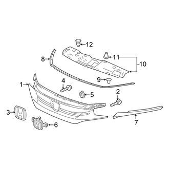 Honda OE - Front Bumper & Grille - Grille & Components (EX / EX-L / LX / Sport / Sport Touring Hatchback)