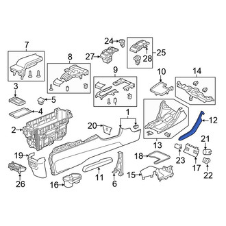 Honda OE - Front Right Console Trim Panel