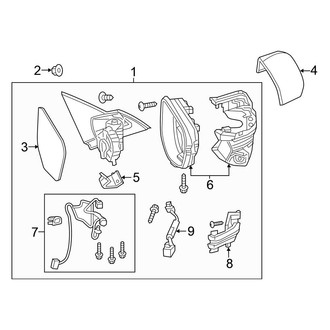 Honda OE - Front Door - Outside Mirrors (EX / EX-L / LX / Sport / Sport Touring Hatchback)