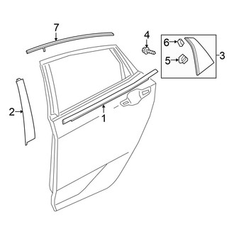 Honda OE - Rear Door - Exterior Trim (EX / EX-L / LX / Sport / Sport Touring Hatchback)