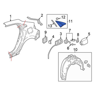 Honda OE - Left Body C-Pillar Molding