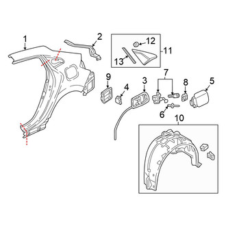 Honda OE - Quarter Panel & Components (EX / EX-L / LX / Sport / Sport Touring Hatchback)
