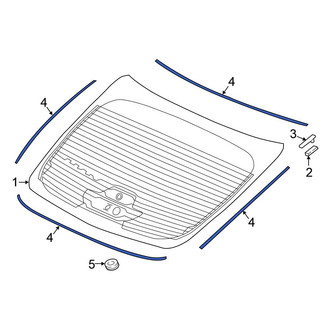 Honda OE - Rear Back Glass Weatherstrip