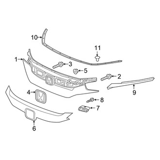Honda OE - Front Bumper & Grille - Grille & Components