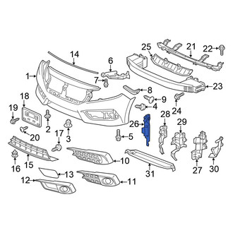 Honda OE - Front Right Inner Radiator Support Air Duct