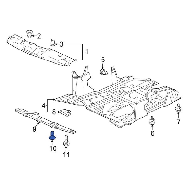 Radiator Support Splash Shield Bolt