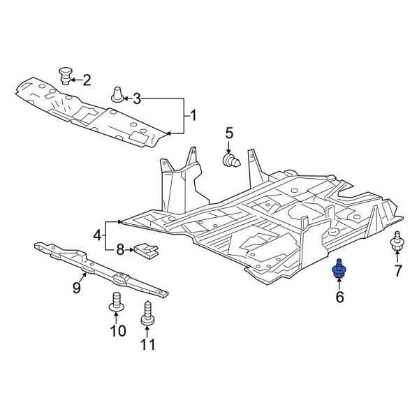 Radiator Support Splash Shield Bolt