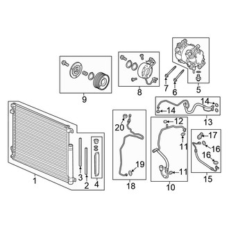 Honda OE - Air Conditioner & Heater - Condenser, Compressor & Lines