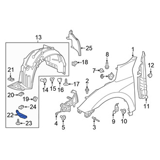 Honda OE - Left Fender Liner Support Bracket