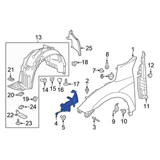 Honda OE - Front Right Fender Bracket