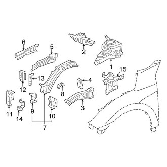 Honda OE - Fender - Structural Components & Rails (Coupe / Sedan)