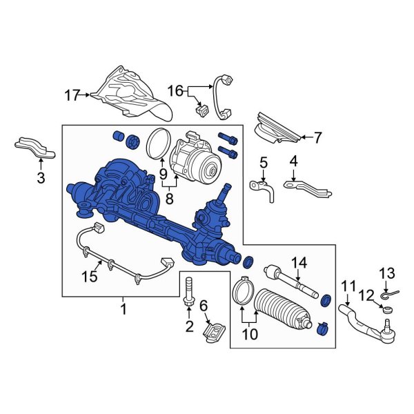 Honda OE 53650TBGC50 Rack and Pinion Assembly