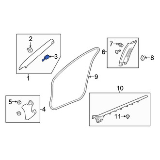 Honda OE - Left Body A-Pillar Trim Panel Cap