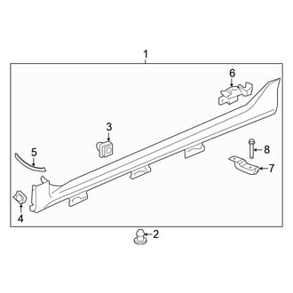 Honda OE - Pillars, Rocker & Floor - Exterior Trim (Japan Built), (EX / EX-L / EX-T / LX / Touring Sedan)