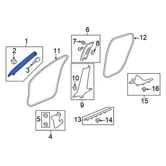 Honda OE - Left Body A-Pillar Trim Panel