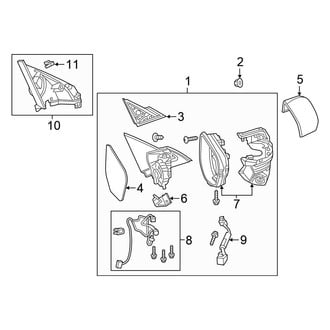 Honda OE - Door - Outside Mirrors (W/O Signal Lamps), (EX-L / EX-T / LX / LX-P / Touring Coupe)